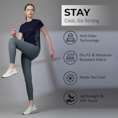 Image of CHKOKKO Gym Tshirt for Women Workout Dry Fit t Shirt Sports Tshirt Lightweight Round Neck Breathable Half Sleeve Activewear Mesh Running Yoga Tops for Woman