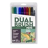 Tombow 56257 Dual Brush Pen Art Markers, Dragons, 10-Pack, Water-Based Ink, for Hand Lettering, Watercolor, Fine Art, Illustrations