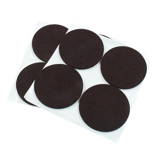 Rierdge 16 Pcs 3”/75mm Felt Furniture Pads Brown Round Self Adhesive Furniture Pads 5mm Thick Anti Scratch Floor Protectors for Furniture Feet Chair Legs