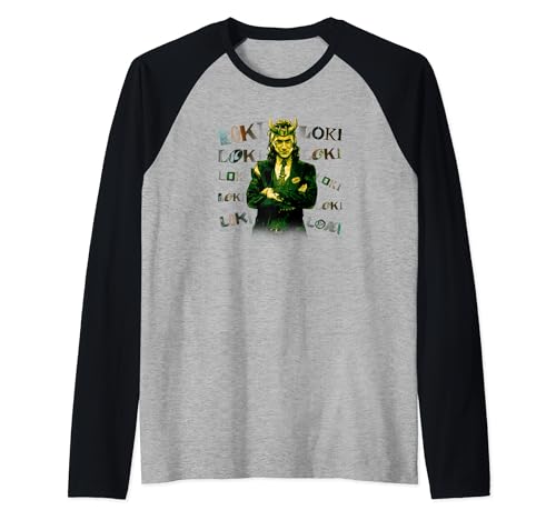 T-shirt raglan Marvel Loki Chaotic Text idéal pour vos sorties pop culture