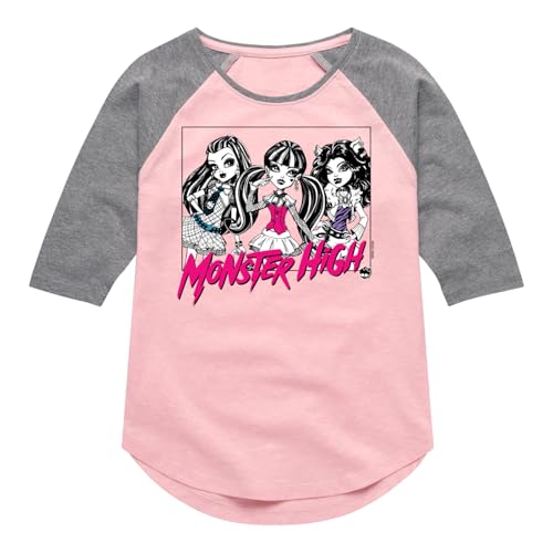 Monster High - Trio Frame - Toddler and Youth Girls Shirt Tail Raglan
