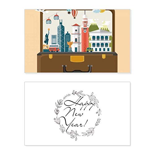 Carte commémorative Hong Kong Nouvel An décoration de table de fête et souvenir de voyage asiatique