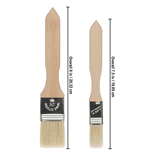 Redecker Pastry Brushes Set With Untreated Beechwood Handles, 2 Different Sizes, Multi-Purpose Brushes With Natural Boar Bristles For Basting, Glazing And More, Made In Germany #TOP2