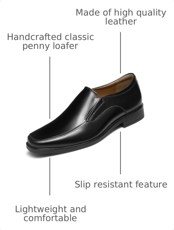 Image of GIFENNSE Mens Loafers Leather Slip-on Dress Shoes