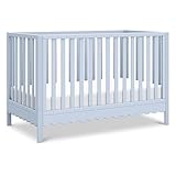 DaVinci Sammy Scallop 4-in-1 Convertible Crib in Powder Blue, GREENGUARD Gold Certified