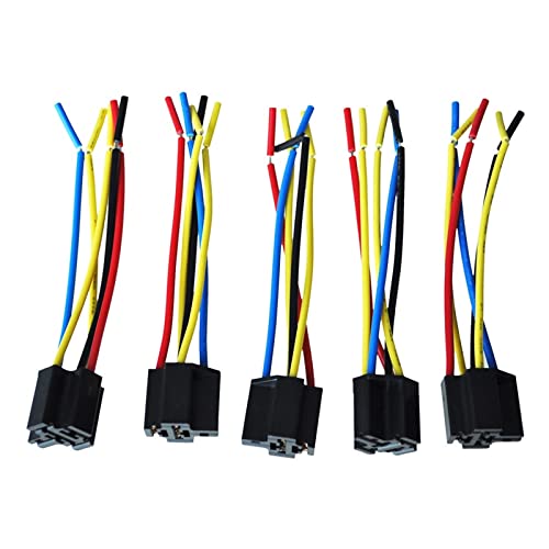 Câble relais prise faisceau 5 broches à fils colorés pour montage DC 12V automobile
