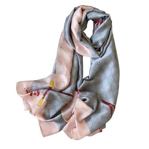 Image of MALINA Women's Polyester Silk Satin Stole Scarf - Soft Lightweight Fashion Wrap, Elegant Floral & Gradient Design, summer stole,Scarf For Women,Premium Stole,Large Size 180x90 cm'
