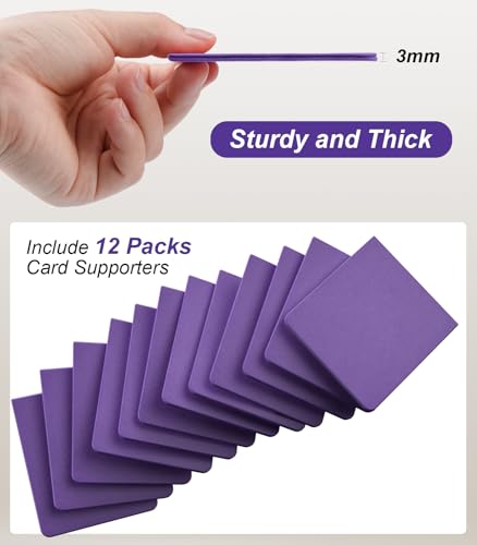 Image of TiMOVO Trading Card Dividers for Commander Deck Boxes with Built-in Slots, 12 PCS Card Supporters Separator for MTG TCG Sports Cards Organizer Box, 2.91x3.35in, Purple