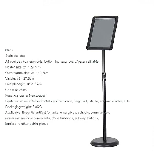 A4 Posterstandaard Displaybordhouder Snap Frame Tekenstandaard Reclamebordhouder voor bruiloft/show/display/reclame/verkoop zwart