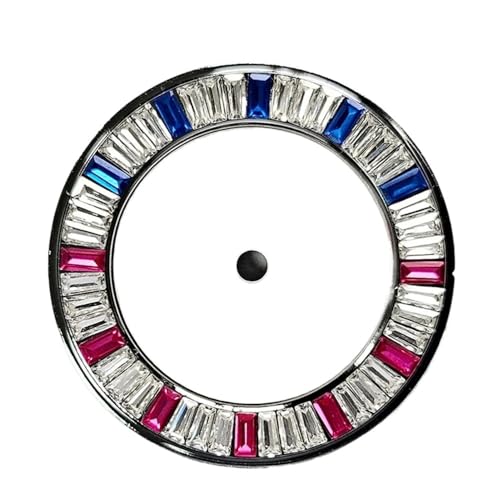 1個 28.5mm ウォッチダイヤル NH35 NH36 自動巻きムーブメント改造パーツ ダイヤモンドエッジウォッチフェイスアクセサリー(Blue Pink)