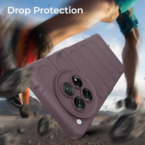 Image of A rtistque Back Cover Case for OnePlus 12 5G | with Inner Fabric | Stylish AirBag Case | Liquid Stripe Silicone | Camera Protection | Anti Slip Grip | OnePlus 12 Back Cover - Purple