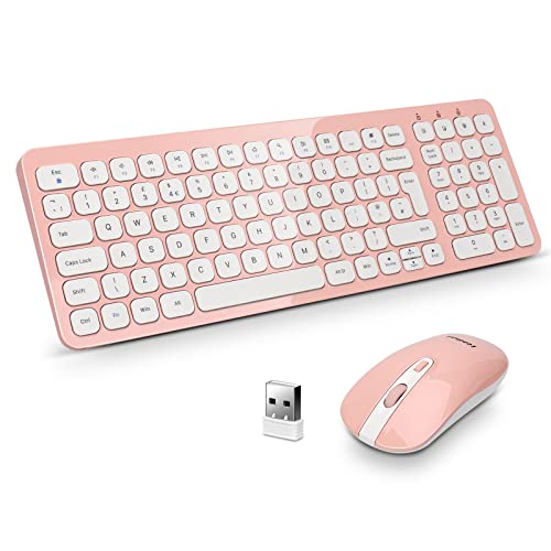 Tastiera E Mouse Wireless Meccanici LeadsaiL FA98 - Layout AZERTY Francese, Switch Rossi, Connessione 2.4GHz, Per Windows E MacOS