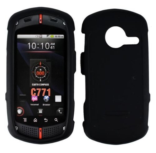 LoliPops Black Rubberized Hard Plastic Case for Casio G'zOne Commando C771