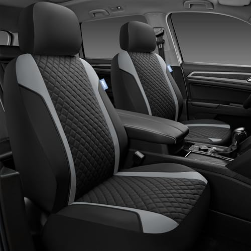 Skechers Seat Covers Contour Foam Cozy Fit,Leather Car Seat Covers, Car Seat Covers Front Seats Airbag Compatible, Universal Automotive Comfort for Most Cars, Vans, Trucks, SUV,Gray by Skechers - Used condition - US$39.59