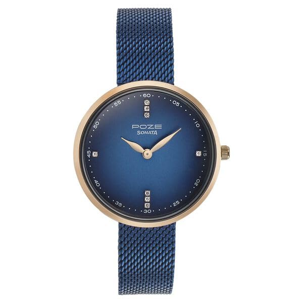 Sonata Poze Quartz Analog Blue Dial Mesh Strap Watch for Women (B0DHRQF9DB) Amazon Price History, Amazon Price Tracker