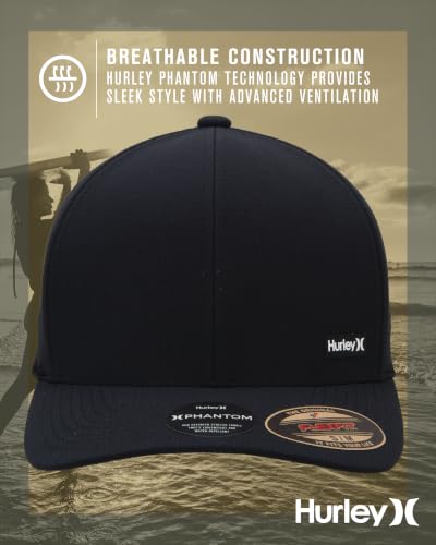 Image of Hurley Mens Trucker Hat - Curved Brim H2O Dri Summer Fitted Baseball Cap for Men with Mesh Back