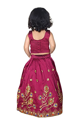 Image of Girl's Tafetta Silk Readymade Lehenga Choli