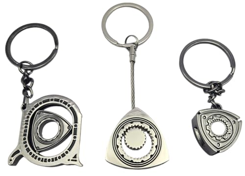 GT//Rotors 3-Pack Keychain Rotary Engine Keychain Wankel Gift Set -