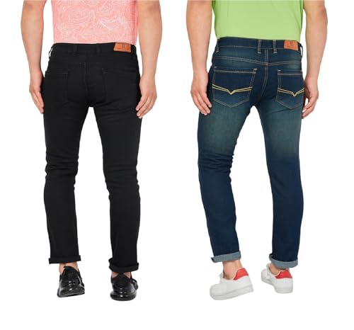 Image of Ben Martin Men's Slim Fit Mid Rise Pack of 2 Stretchable Casusal Denim Combo Jeans Pant, CMB-AU24