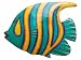 Hand-chiseled and Painted Tropical Metal Art Wall Decor Fish