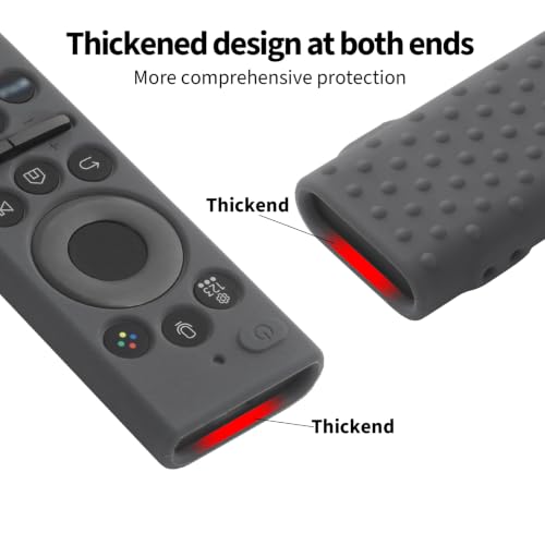 Image of Oboe Silicone Tv Remote Cover Compatible with Samsung Smart Tv Remote 2026 Model BN59-01498A Open Key Case with Lanyard (Dark Grey) [REMOT E NOT Included]