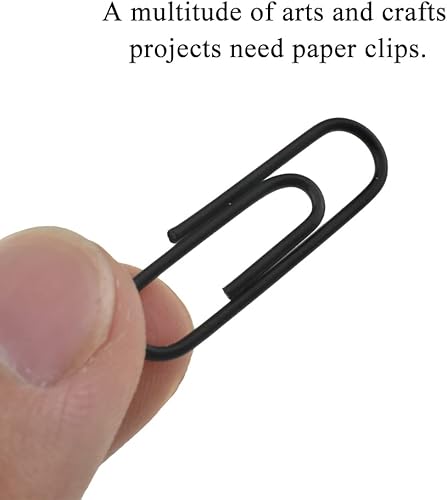 Miniatura 4 de HAHIYO Clips de papel grandes de 1.1 pulgadas (1.102 in) de longitud, clips negros con revestimiento de vinilo para evitar arañazos y desgarros, las