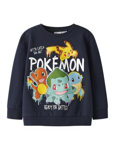 NAME IT Nmmnoa Pokemon Nreg Sweat BRU Sky, Azul Marino, 92 para Niños
