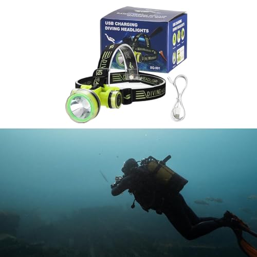 Dynwave Farol de mergulho Luz de mergulho portátil Suprimentos Farol de cabeça Lanterna para pesca n