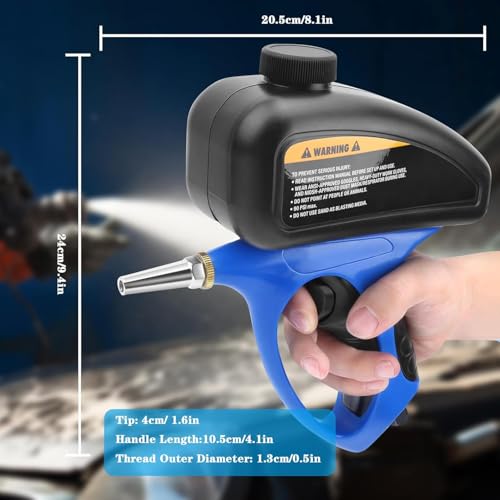 Risegun Professionelle Anti-Rost-Sandstrahlmaschine, Tragbares Luft-Sandstrahlpistolen-Set, pneumatische Sandstrahlpistole für Schleifmittel, Sandstrahlen, Entrosten, Reinigungsgerät