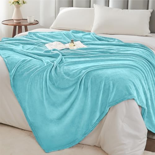 Image of BEDELITE Fleece Blanket Light Blue Throw Blankets for Couch & Bed, Luxury Plush Cozy Fuzzy Blanket 50 inch x 60 inch, Super Soft Warm Lightweight Throw Blanket for Travel Camping