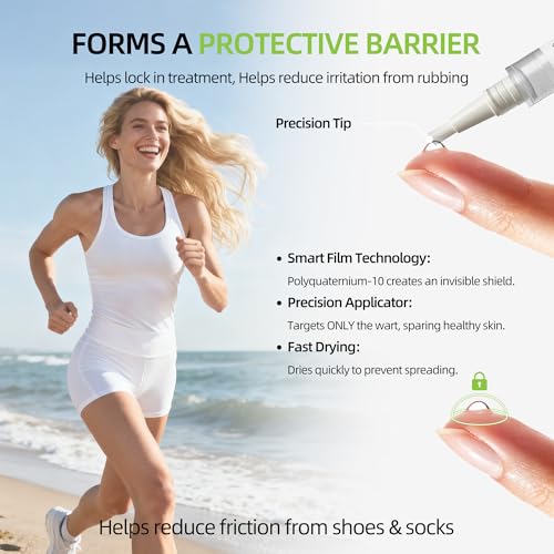 Gemächlich Zu Hause NDC Wart Remover Maximum Strength Liquid with NDC 17% Salicylic Acid, OTC Wart Remover for Common & Plantar Warts on Hands and Feet,Easy to Use Dries Clear Brush Pen 3-Pack