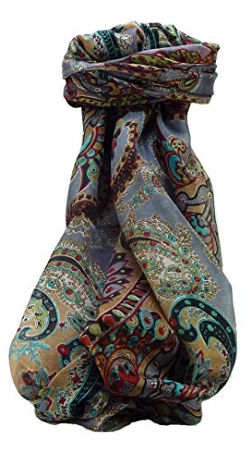 Bufanda Tradicional de Seda Largo Shipra Black de Pashmina & Silk