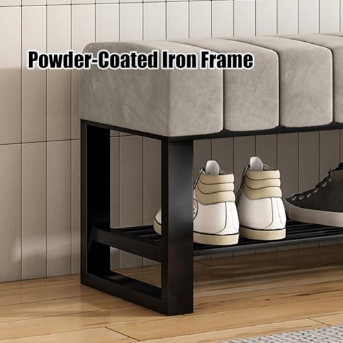 Banc à chaussures rembourré avec coffre de rangement intégré 80cm