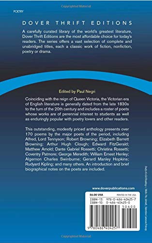 English Victorian Poetry: An Anthology (Dover Thrift Editions: Poetry) #TOP1