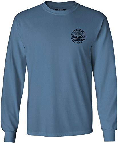 Koloa Surf Company Mens Vintage Sunbeam Logo Long Sleeve Cotton Tee-XL-Indigo/b