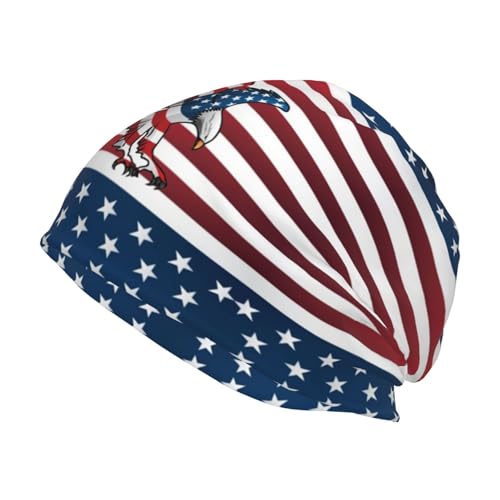 TKDYVAI American Flag Stretch Slouchy Beanie Hat for America Cute Knit Skull Cap American Slouch Beanie Cap Flag Hats