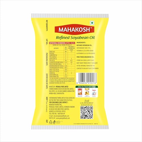 Image of Mahakosh Refined Soyabean Oil 770 /750 G Pouch (Weight May Vary)