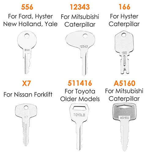 Vercca 12 Heavy Equipment Keys Master Set, Forklift Keys Master Key Set, Ignition Keys For Caterpillar Komatsu Yale Hyster Toyota Jcb Mitsubishi Nissan Clark Forklifts #TOP4