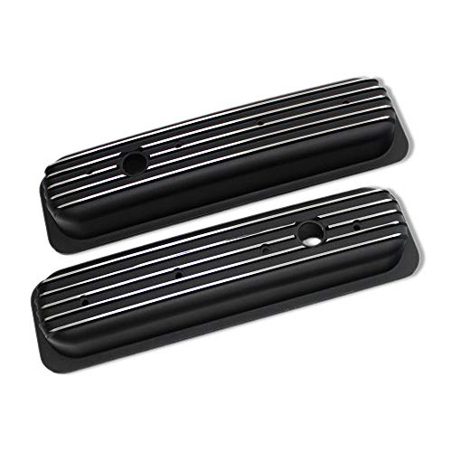 Demotor Performance Black Coated Center Bolt Short Valve Covers For Sbc Small Block Chevy 305 350 #TOP2