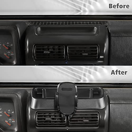 JeCar TJ Phone Holder Upgrade Dash Cellphone Mount with Storage Tray Interior Accessories Compatible with Jeep Wrangler TJ 1997-2006 by JeCar - Image 5