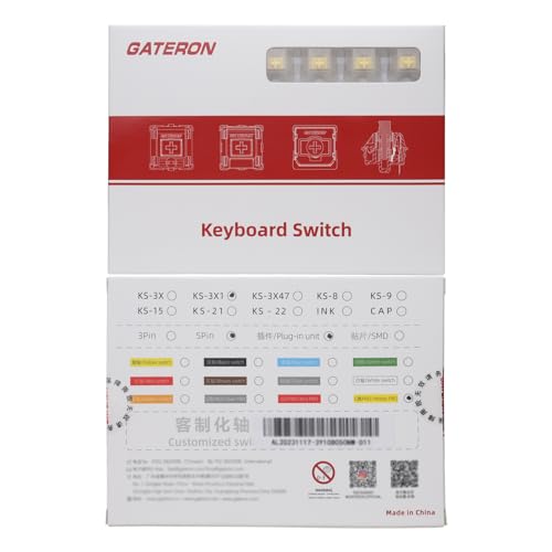 Gateron Milky Yellow Pro Switches 5 Pin Linear Switches for Mechanical Keyboard 50g Pre Lubed Keyboard Switches Set 35 Pcs/Pack - Thumbnail 6