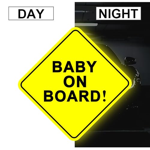 Image of CoguZed 2Pcs Baby on Board Sticker for Cars, Funny Decal, Sign, Magnet Options, Baby on Board Safety Warning