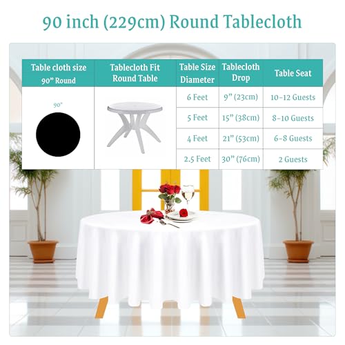 Nappe ronde mariage et banquet lot de 5 nappes blanches pour réception