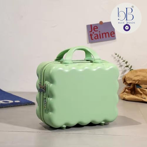 Image of Travel Makeup Case with Lock & Luggage Strap, ABS Hard Shell Cosmetic Vanity Case, Portable Makeup Organizer for Women, Beauty Storage Box for Makeup, Skincare & Toiletries (Mint Green, MODEL1)