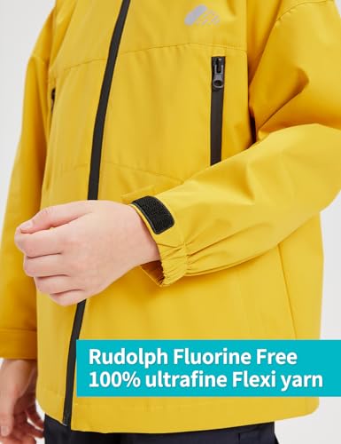 Image of Kids Rain Jacket Lightweight Waterproof Rain Coats Outerwear with Hood for Boys Girls Size 5-15