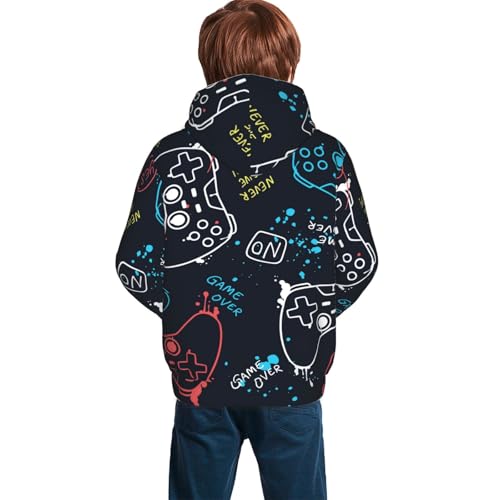 Joystick Gamepad Kid Hoodies Boys Sweatshirts Girls Pullover with Pocket4