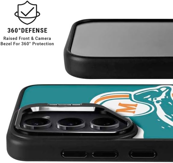 Skinit Kickstand Phone Case Compatible with Galaxy S25 Ultra - Officially Licensed NFL Miami Dolphins Retro Logo Design