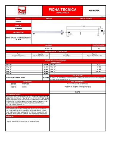 Regadera cuadrada con brazo 12 Imagen adicional