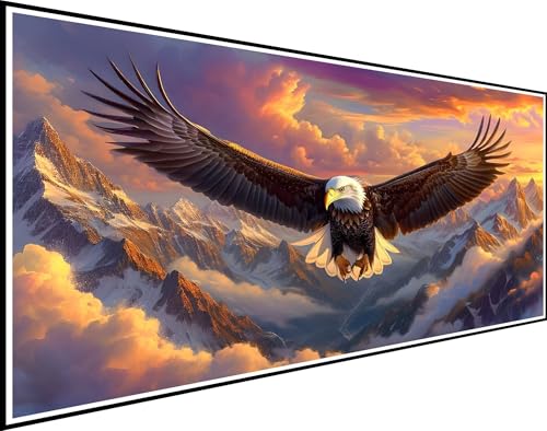 Diamond Painting cristal aigle grand format 55x110cm pour décoration murale