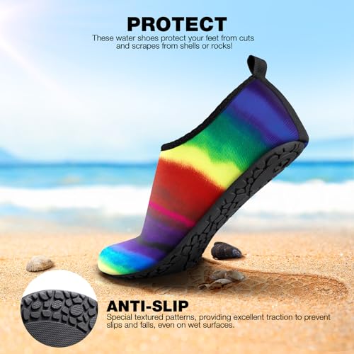 Image of SIMARI Water Shoes for Women Men Swim Aqua Socks Beach Pool Essentials Barefoot Surf River Boat Kayak Sea Yoga Sand Exercise Sport Accessories Breathable Quick-Dry Adult Youth Kid Size SWS001